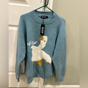 Laixton Men’s Blue Sweater with Duck Design Size L